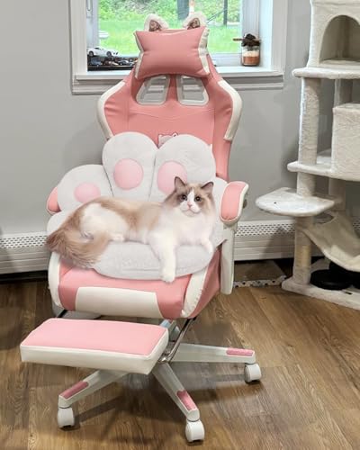 image for MOONBEEKI Cat Paw Cushion Chair Comfy Kawaii Plush Seat Cushions Shape