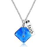 Uloveido Y797 - Collana con ciondolo a forma di urna per cremazione e cenere, semi di senape in bottiglia quadrata apribile, Medium, Cristallo, Cristallo