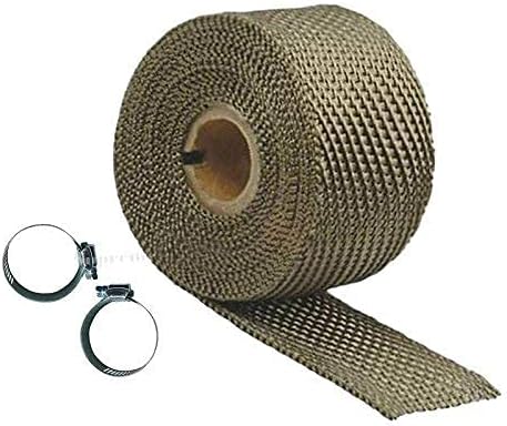 Supremechoice Bike Bullet Slinecer Wrap With Clamp Heat Shield Bike Exhaust Silencer Wrap 3 Meter Golden for Royal Enfield Classic Chrome