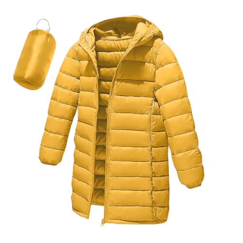 Abrigo de plumón de invierno para niños y niñas, chaquetas acolchadas con capucha, abrigo acolchado ligero y cálido, bolsillos, cremallera, esquí de nieve, escuela, resistente al viento al aire libre