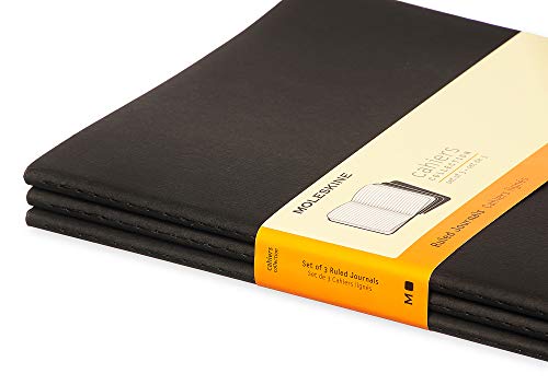 Moleskine Cahier Extra Large liniert schwarz. 3er Pack
