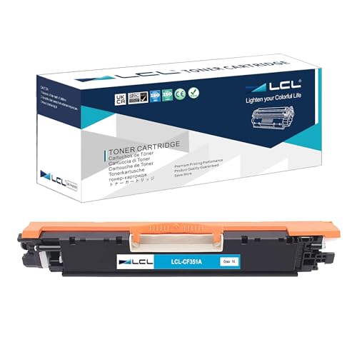 LCL Remanufactured 126A 130A CE311A CF351A Toner Cartridge (1Pack Cyan) Replacement for HP Color LaserJet Pro MFP M176 M176FN M177 M177FW M176n Laserjet Pro CP1020 CP1025 CP1025nw LaserJet MFP M175