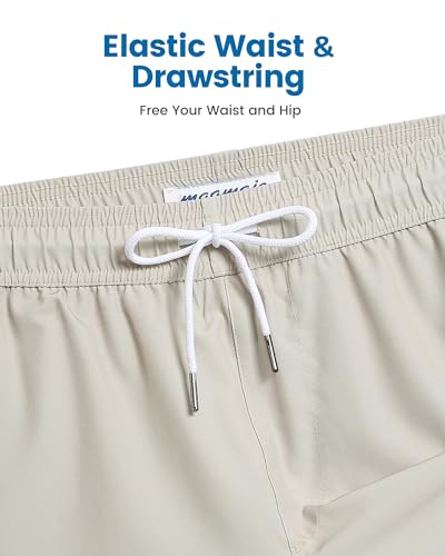 Image of maamgic 5inch Mens Swimming Trunks with Compression Liner 2-in-1 Swim Trunks Stretch Quick Dry Swim Shorts Zipper Pockets
