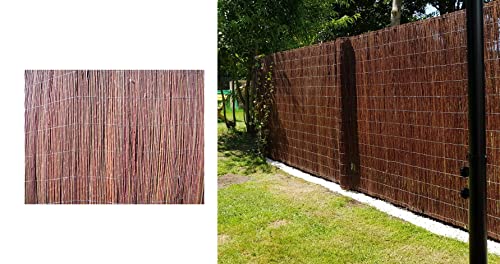 Dynamic24 Weidematte Sichtschutzmatte Garten Sichtschutz Weide Matte Natur Zaun Weidenzaun (90cm, 500cm)