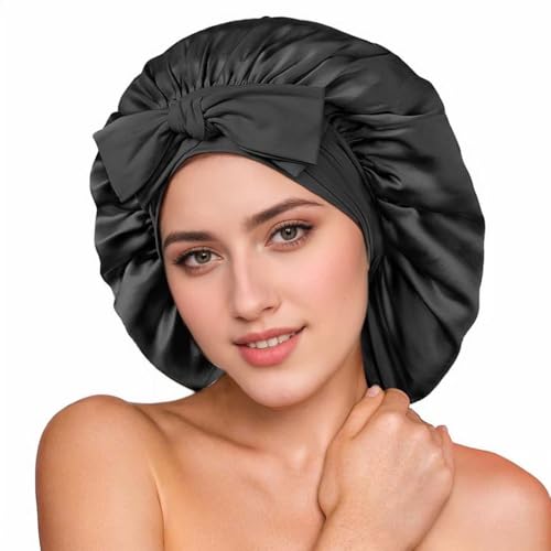 Bonnet satin cheveux nuit pour protéger les boucles au réveil