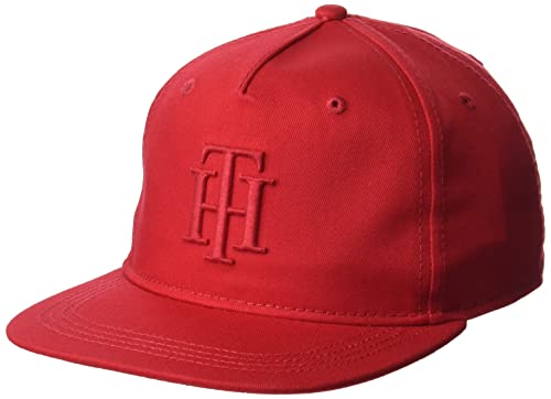 Tommy Hilfiger Men's Signature Flat Brim Baseball Cap, Apple Red, Os #TOP15