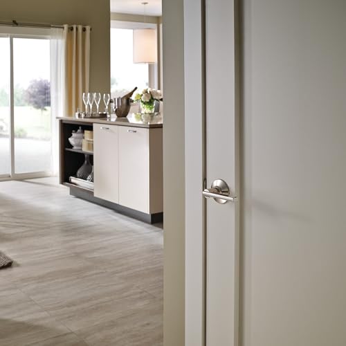 Image of SCHLAGE F10 LAT 618 Residential F10LAT618 Latitude Lever Passage Lock with 16080 Latch and 10027 Strike Bright Finish, 1 Pack, Polished Nickel