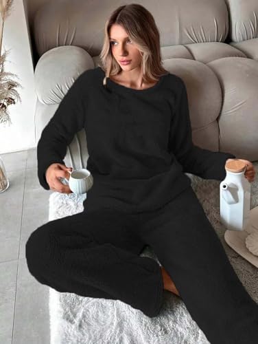 Image of KOTTY Women's Sherpa Track Suit | Winter Co-Ord Set with Sweatshirt & Lower | Soft Fleece Warm Sportswear for Ladies