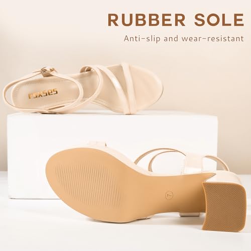 Image of rsxses Platform Chunky Heels for Women Ankle Strap Heels Strappy Sandals with Open Toe Wedding Prom Bridal Women Dress Shoes