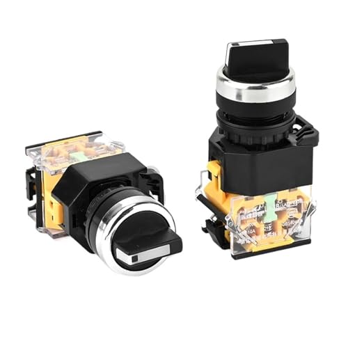 Commutateur rotatif LA38-20X3 2NO 22mm bouton sélecteur 3 positions à rappel