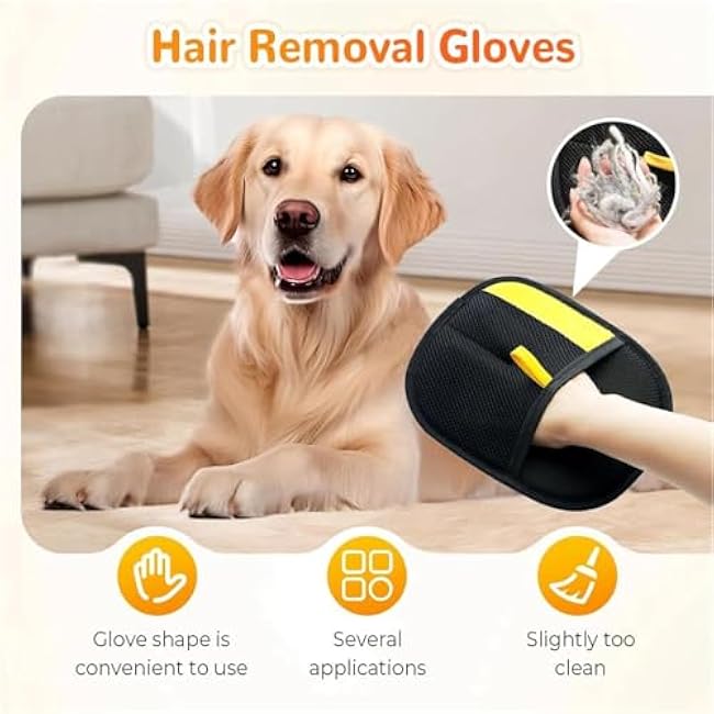Pet Hair Removal Glove for Cats & Dogs, Electrostatic Gloves Pet Hair, Cat Grooming Gloves for Hairs Removal, for Couch, Clothes, Car, Carpet, Bed, Furniture (2Pcs)-tTPzWedA