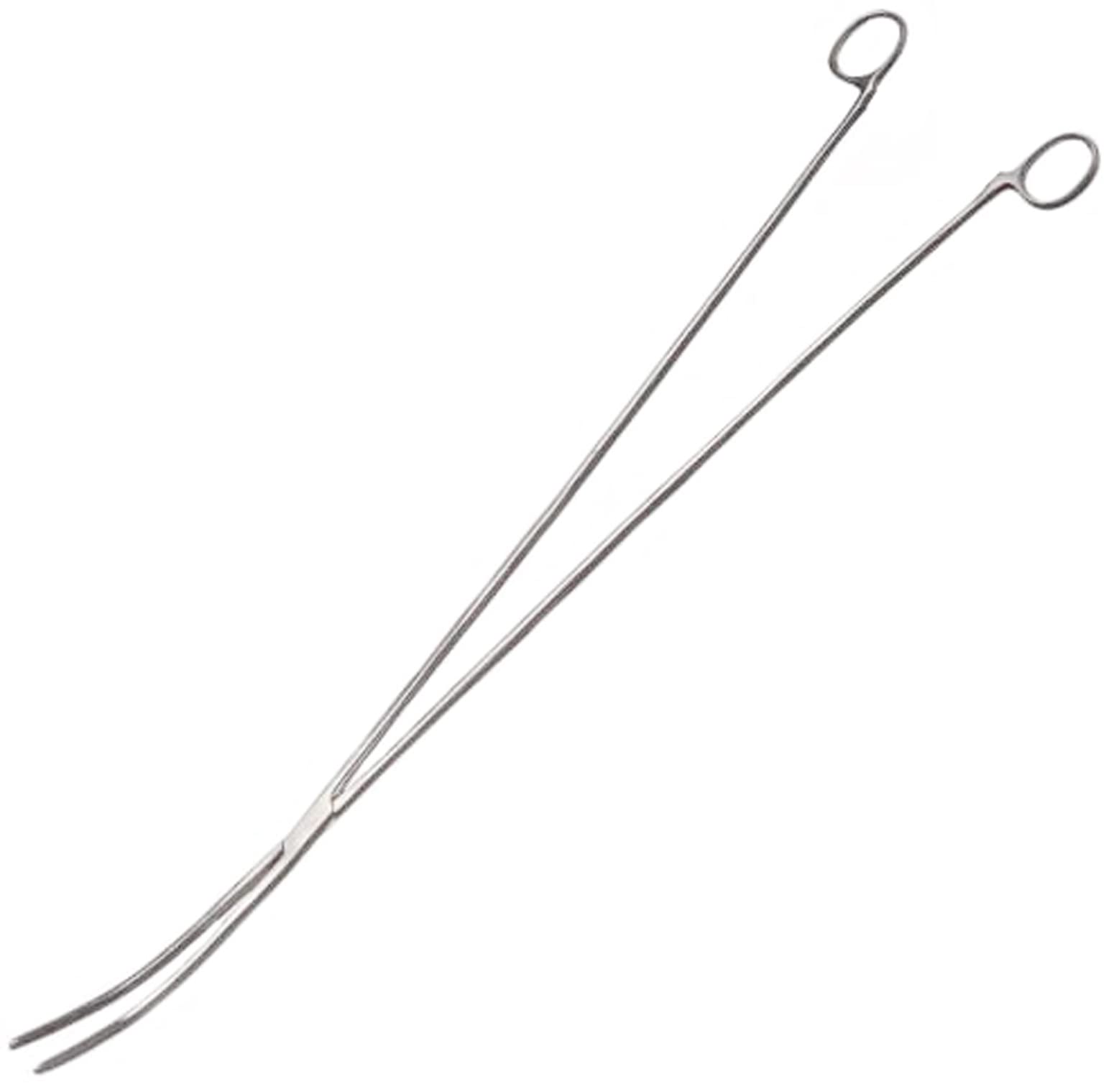 24" Long Curved Hemostat Forceps - Stainless Steel Non-Locking Tweezer Clamps - Ideal Hemostats for Nurses, Fishing Forceps, Crafts and Hobby