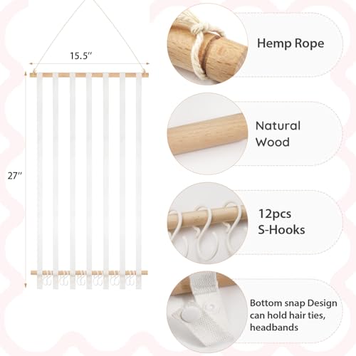 Image of kangaroo Headband Holder Hair Bows Organizer for Baby Girls Large Capacity Bow Holder Hair Accessories Wall Hanging Organizer for Toddler Baby Girl Nursery Room Decor (colorful)