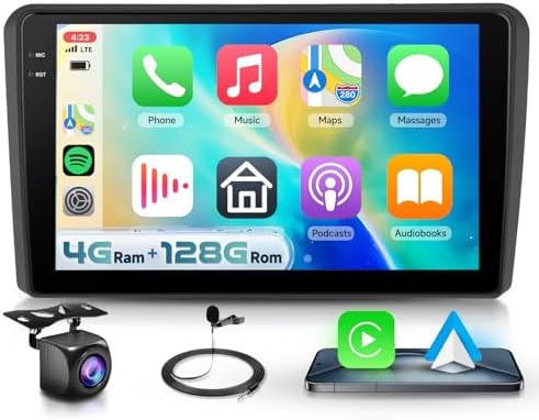 4G+128G Car Radio Stereo for Audi A3 S3 RS3 2008-2012, Hodozzy 9" 1280P In-Cell Touchscreen Radio with Audio Filters DSP/32EQ Wireless Carplay Android Auto Bluetooth 5.0 GPS Wifi SWC Backup Camera