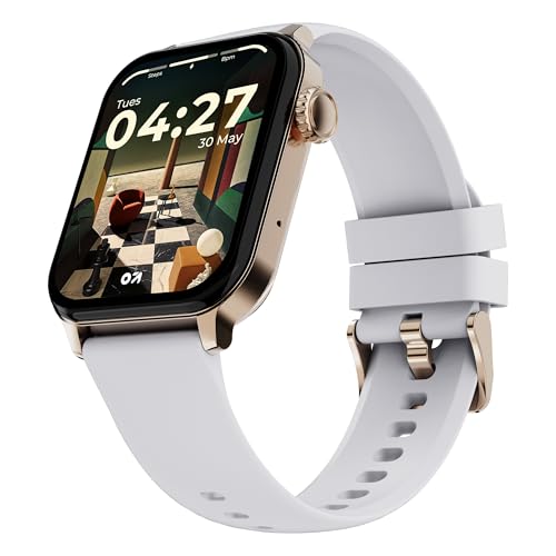 Image of GOBOULT Drift2 Smart Watch 1.83'' HD Display,15 Days Battery Life, 150+Watchfaces, 500 Nits Brightness, AI Voice Assistant, SpO2 Monitoring (Carbon Black) (Storm Grey)