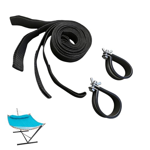 Hammock Balance Ropes Kit, Anti-Tip Safety Straps for Double Spreader Bar Hammock with Stand, Prevent Hammocks from Flipping Over Black (1 Set)