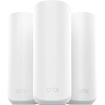 NETGEAR Orbi 370 Series WiFi 7 WLAN Mesh System, up to 360 m&sup2;, Set of 3 | Up to 3.6 Gbps, 70 devices, dual band, advanced rou