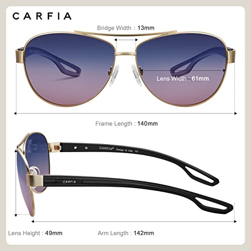 Carfia Polarized Sunglasses For Women Uv Protection Ultra-Lightweight Comfort Metal Frame Driving Glasses Ca3210 #TOP1