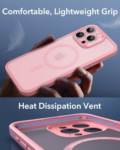 ESR for iPhone 16 Pro Max Case (4 in 1) Set, Translucent Matte Case with Screen Protector, Compatible with MagSafe, Military-Grade Protection, Classic Series,Frosted Pink - image 6