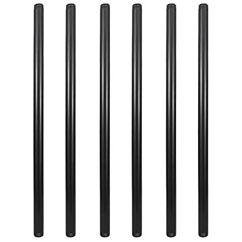 GeilSpace 6 Pack 1/2" × 24" Pre-Cut Black Metal Pipe, Industrial Steel Fits Standard Half Inch Black Threaded Pipes and Fittings - Vintage DIY Industrial Shelving (1/2" × 24", Black) Cover