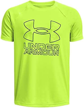 Under Armour boys Tech Hybrid Printed Fill Short-Sleeve T-Shirt , (370) Lime Surge / / Black , Youth Medium