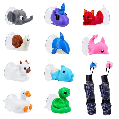 ResinGlow 3D Animal Suction Cup Hooks 10 Pack