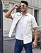Gihuo Men Shirt Short Sleeve Military Button Down Army Tactical Shirt Utility Cargo Work Uniform Shirt Tops (White, Large)