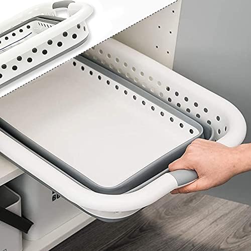 Foldable Large Collapsible Laundry Basket Pop Up Bin Washing Clothes Multi Purpose Folding Bin Storage Kitchen Garden With Integrated Grip Handles Space Saving Design By Crystals®