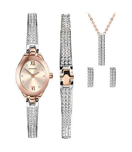 [�����p�r���v]Sekonda Crystal Rose Christmas Set Ladies Watch Bracelet Necklace and Earrings 2924G[���s�A���i}