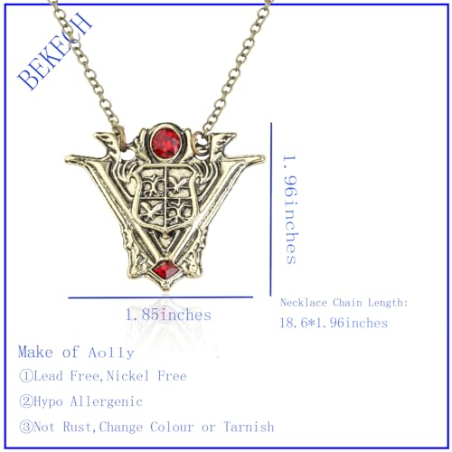 BEKECH Movie Inspired Gifts Eclipse Necklace New Moon Volturi Crest Pendant Jewelry Necklace for Man Women Movie Fans2