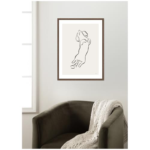 Kate and Laurel Framed Canvas Wall Art Print Dachshund Dog by Gabrielly Guedes, 18 x 24 Sylvie Walnut Frame, Modern Contemporary, Animal Art for Wall Decor by Kate and Laurel - Used condition - Image 8