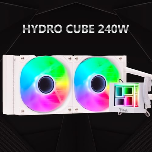 Itek Dissipatore A Liquido Hydro Cube 240W - 240Mm- Skt Universale- Pwm Fan- ARGB- White Edition - 2