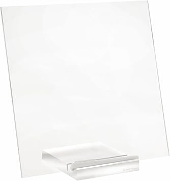 RUSSELL+HAZEL Acrylic Dry Erase Memo Tablet with Stand, Clear Desktop Whiteboard for Notes & Home Office Desk Accessories, Workspace Organization, 12" x 6" x 11.5"