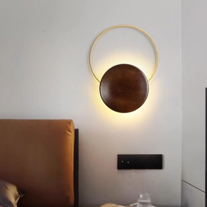 Lampe murale bois LED créative noyer pour une ambiance chaleureuse - 5
