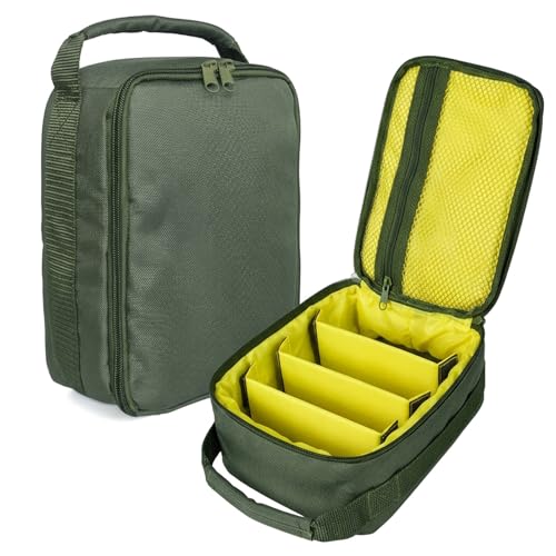 Angelrolle Tackle Tasche wasserdichte Angeltasche Tragbarer Rutenträger Ausrüstungstasche Angelgerät Aufbewahrungstasche mit 3 verstellbaren Trennwänden zum Spinnen, Baitcasting Fliegenrollen – Bild 2