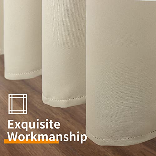 Image of YoungsTex Blackout Curtains for Bedroom 70 x 63 Inch - Thermal Insulated Drapes with Grommet Top Room Darkening for Living Room Heat Light Blocking, 2 Panels, Beige
