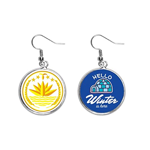 Pendientes de Dhaka Bangladesh emblema nacional joyería colgante gota invierno