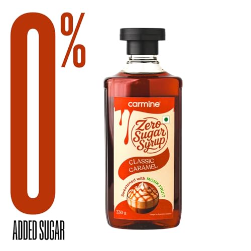 Image of Carmine Zero Sugar Classic Caramel Syrup - 330g | New & Improved Recipe | Sweetened with Pure Monk Fruit | Natural, Plant-Based Sweetener | No Added Sugar