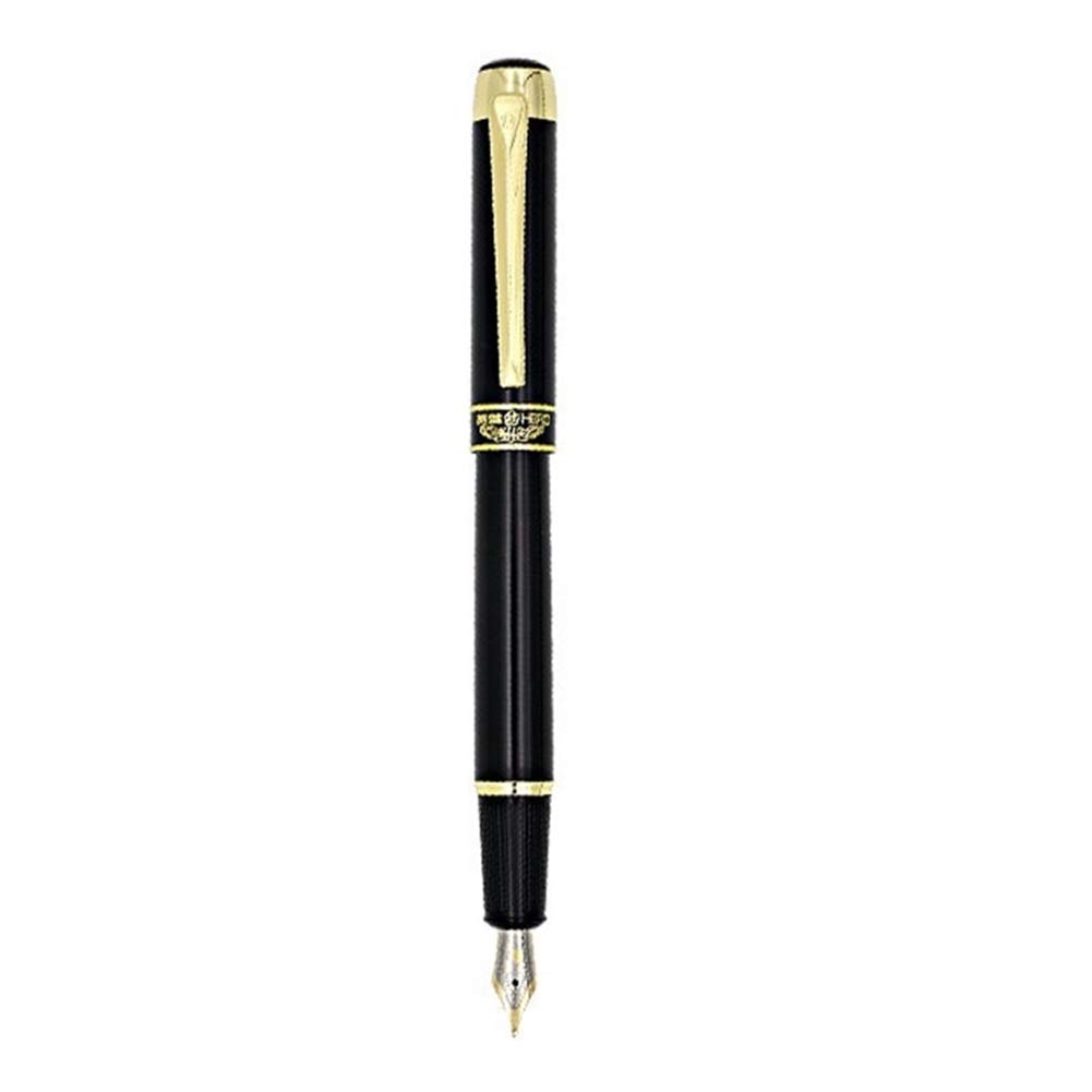 Stylo plume pointu droit stylo iridium écriture bureau calligraphie encre écriture papeterie fournitures de bureau (couleur : or)