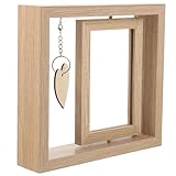 Happyyami Marco de Giratorio Hogar Elegante y de Madera Doble Cara con Colgante para de Mesa