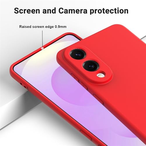 Image of Back Cover for Samsung Galaxy S25 Edge 5G | Full Camera Protection | Premium Liquid Silicon Case | Flexible Bumper Case for Samsung Galaxy S25 Edge 5G (Red)