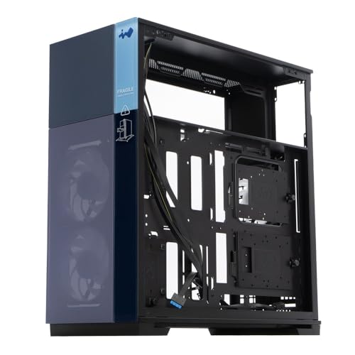 Image of InWin F5 Black E-ATX Full Tower Computer Case with Tempered Glass, Mesh Panels, Customizable Front Bezels, and Offers ATX Back Connect Motherboard Support