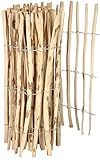 KOTARBAU® Valla de estacas de madera, 1 m x 5 m, Madera de avellano natural, Vallado enrollable, Valla de listones de madera unida con alambre, Valla para crear una barrera en jardín, Distancia 3-4 mm