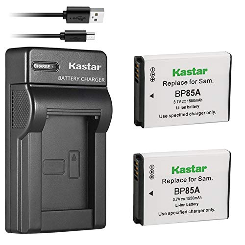 Kastar Battery (X2) & Slim USB Charger for Samsung EA-BP85A EA-BP85A/E Samsung BP85A Samsung EC-SH100ZBPBUS EC-SH100ZBPRUS EC-SH100ZBPSUS Samsung PL210 Samsung SH100 Samsung ST200 ST200F Samsung WB210