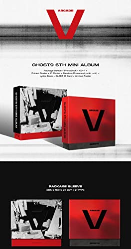 Ghost9 Arcade : V 6th Mini Album Twilight Version CD+1p Folding Poster On Pack+72p PhotoBook+16p Lyrics Book+1p Unit PhotoCard+1p Solo PhotoCard+1ea GLEEZ ID Card+Tracking Sealed