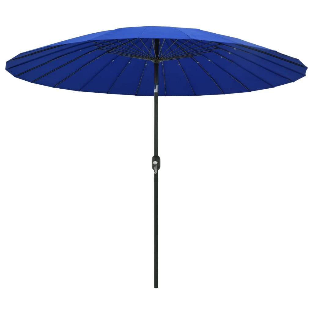 vidaXL Sombrilla de Pared con Palo de Aluminio Parasol Paraguas Quitasol Artículos de Exterior Jardinería Terraza Aire Libre Azul Azure 270 cm