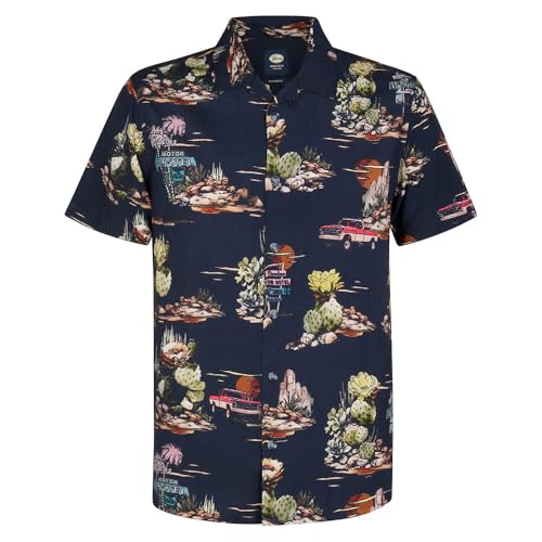Petrol men shirt short sleeve shirt ss homme en coton imprimé AOP