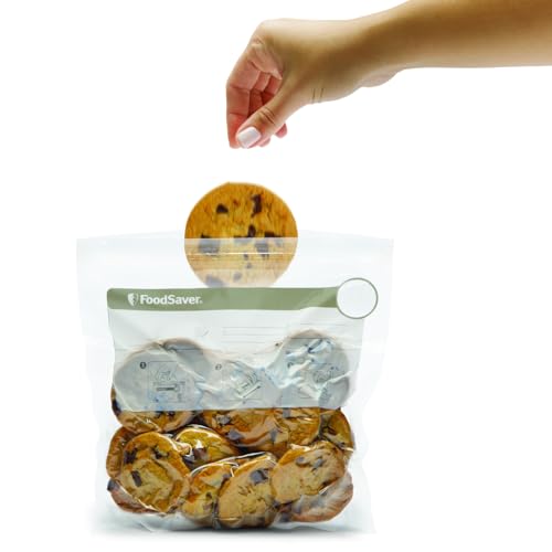 image for FoodSaver FSFRBZ0316-000 1-Gallon Vacuum Zipper Bags, 12 Count, Multi 