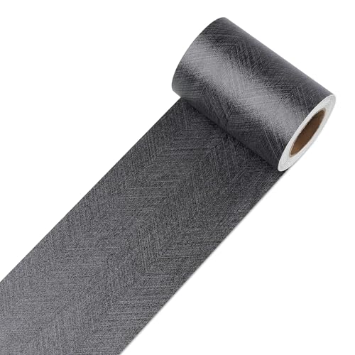 Decotalk Gris Oscuro Friso Para Pared Frisos de Papel Pintado 7.6X1500cm Cenefas Adhesivas Baño Cocina de Papel Para Paredes Infantiles Decorativas Pintado Cocina Vinilo Autoadhesivo Impermeable