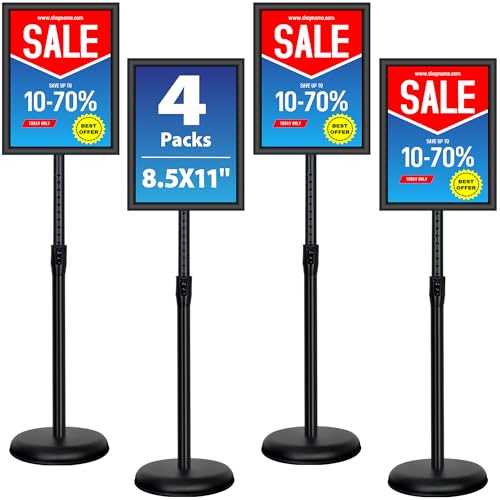 VAIIGO 4 Pack Sign Holder Stands - 8.5 x11 inch